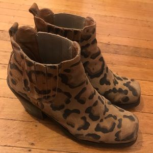 Leopard print booties
